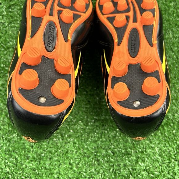 Vizari Blaze FG Soccer Cleats Youth 11.5C Black Orange Firm Ground Shoes Flames - Picture 14 of 16